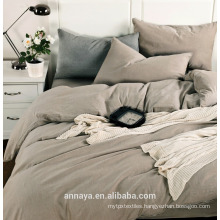Muji styles--Solid washed cotton bedding set